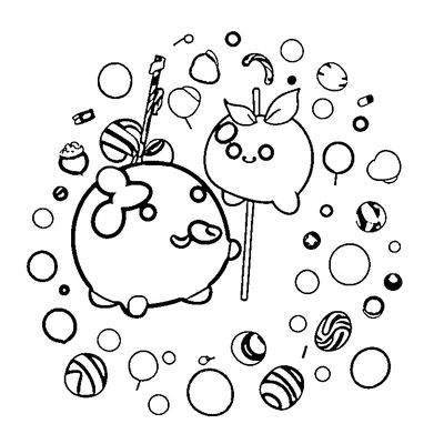 easy candy apple coloring pages
