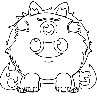 easy fluffy monster coloring pages