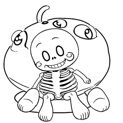 easy friendly skeleton coloring pages