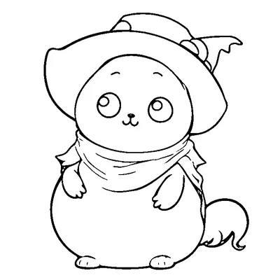 easy ghost with a witch hat coloring pages