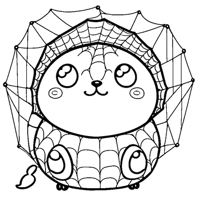 easy spider in a round web coloring pages