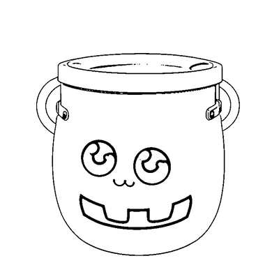 easy trick or treat bucket coloring pages