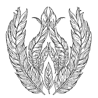 Feather Pattern Repeated coloring page design 1