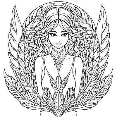 Feather Pattern Repeated coloring page design 3