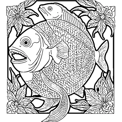 fish scale pattern overlapping coloring pages