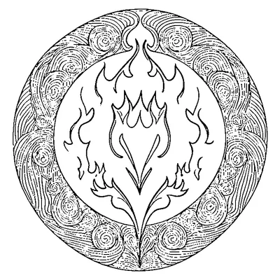 flame medallion pattern coloring pages