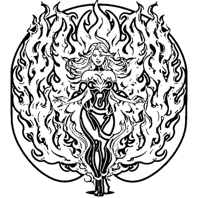 Flame Pattern Fire coloring page design 2