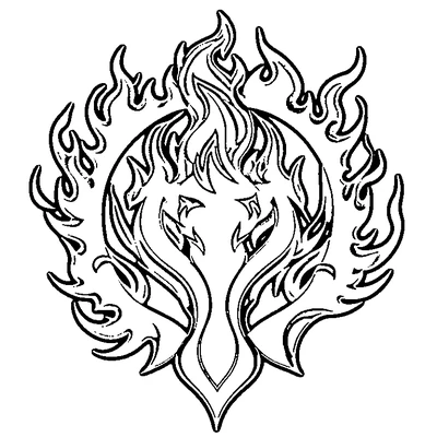 Flame Pattern Fire coloring page design 3