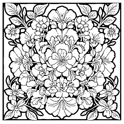 floral pattern vine coloring pages