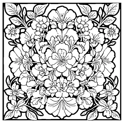Floral Pattern Vine coloring page design 2