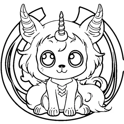 fluffy unicorn monster coloring pages