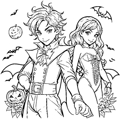 Friendly Halloween Vampire Boy coloring pages