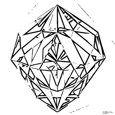 gem pattern faceted diamond coloring pages