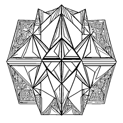 Geometric Pattern Triangles coloring page design 1