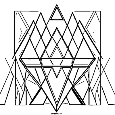 Geometric Pattern Triangles coloring page design 3
