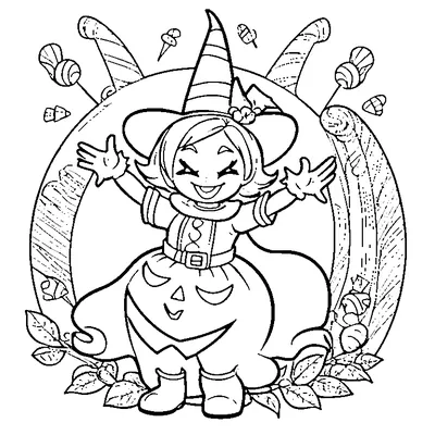 halloween candy corn character waving coloring pages