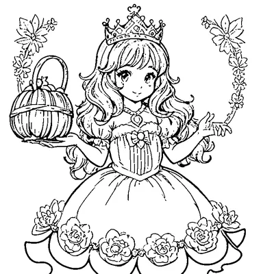 halloween princess with a crown coloring pages