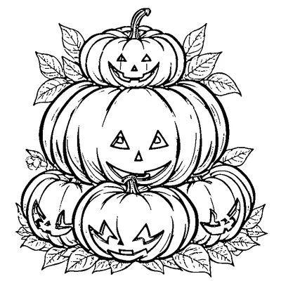 halloween pumpkin stack coloring pages