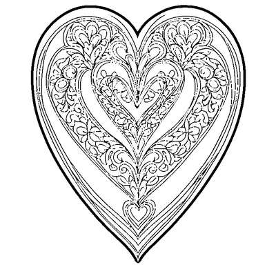 heart pattern repeated coloring pages