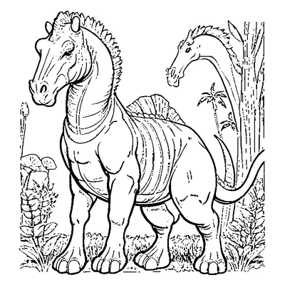 iguanodon standing coloring pages