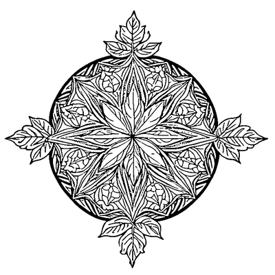 Leaf With Geometric Pattern Inside coloring page variation 3