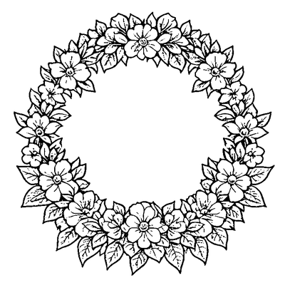 Leaf Wreath With Flowers