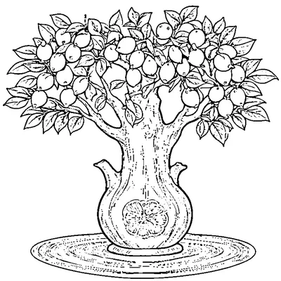 Lemon Tree Full Of Lemons coloring page - free printable