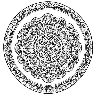 Mandala Pattern Circular coloring page design 1