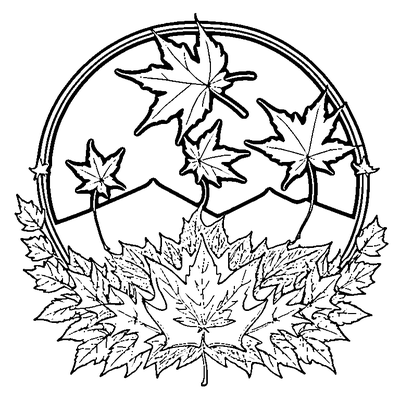 Maple Leaf Falling In Autumn Wind coloring page variation 1