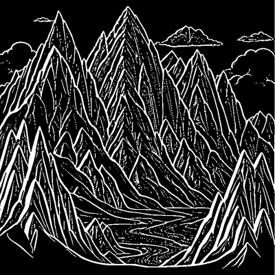 Mountain Pattern Peaks coloring page design 1