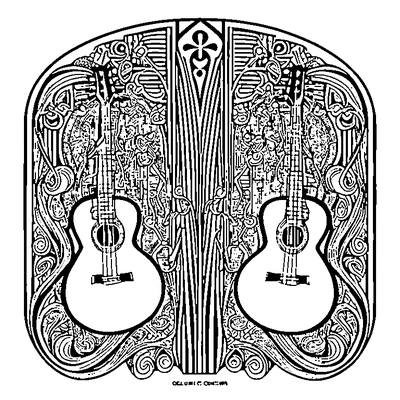Music Notes Pattern coloring page design 3