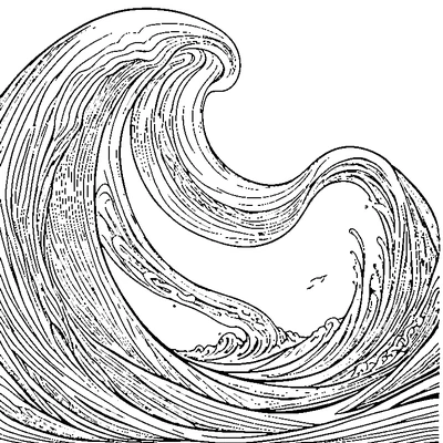 Ocean Waves Pattern coloring page design 1