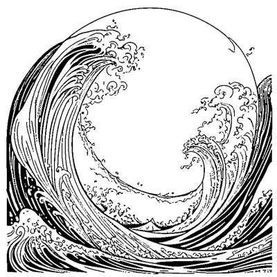 Ocean Waves Pattern coloring page design 2