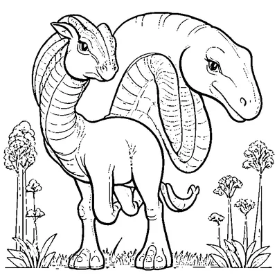 parasaurolophus standing tall coloring pages