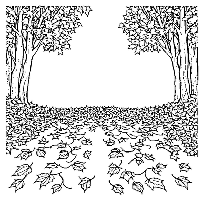Pile Of Autumn Leaves On Ground coloring page variation 3