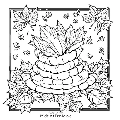 pile of autumn leaves coloring pages