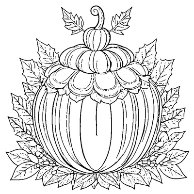 pumpkin wearing a leaf crown coloring pages