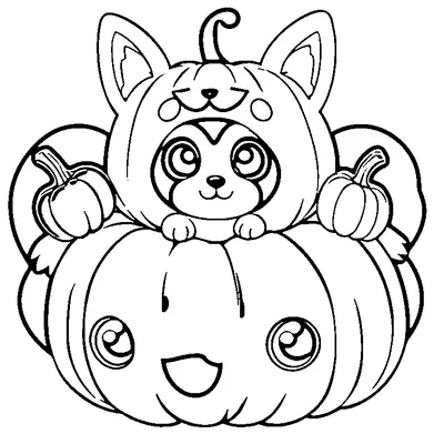 puppy in a pumpkin costume coloring pages