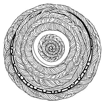 Seashell Pattern Spiral coloring page design 1