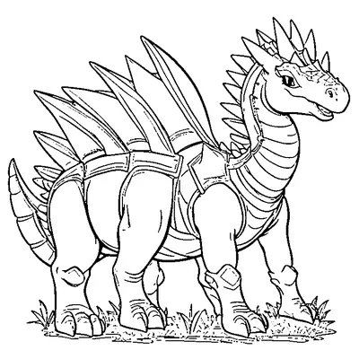 stegosaurus walking coloring pages