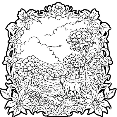 toile de jouy pattern pastoral coloring pages