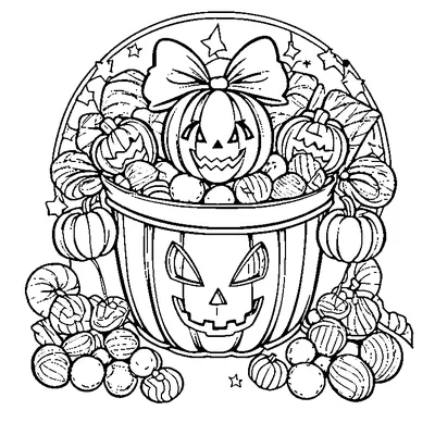 Trick or Treat Candy Bucket coloring pages
