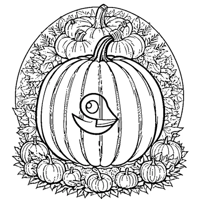 turkey hiding behind a pumpkin coloring pages