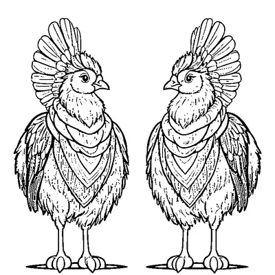 two turkeys facing each other coloring pages