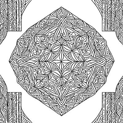zentangle pattern with diamond grid coloring pages