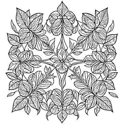 zentangle pattern with repeating leaves coloring pages