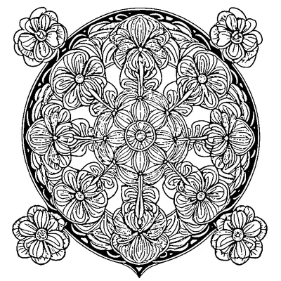 zentangle pattern with spiral flowers coloring pages
